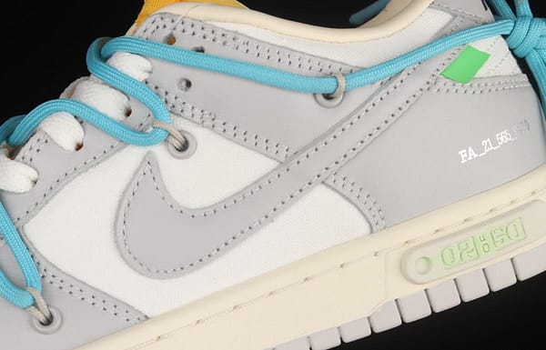 OFF-White x NIKE DUNK Low OW white gray leisure sports skateboard shoes DM1602-115 - Image 7