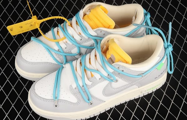OFF-White x NIKE DUNK Low OW white gray leisure sports skateboard shoes DM1602-115 - Image 11