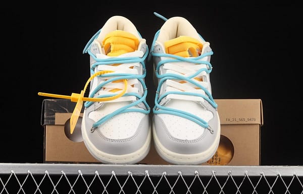 OFF-White x NIKE DUNK Low OW white gray leisure sports skateboard shoes DM1602-115 - Image 13
