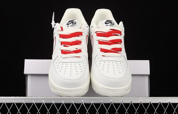 NIKE Air Force 1x07 Low rice white red electric embroidery hook low-top casual board shoes CL6326-108 - Image 12