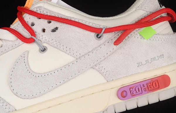 OFF-White x NIKE DUNK Low OW suede SB buckle rebound fashion casual board shoes DM0950-103 - Image 7