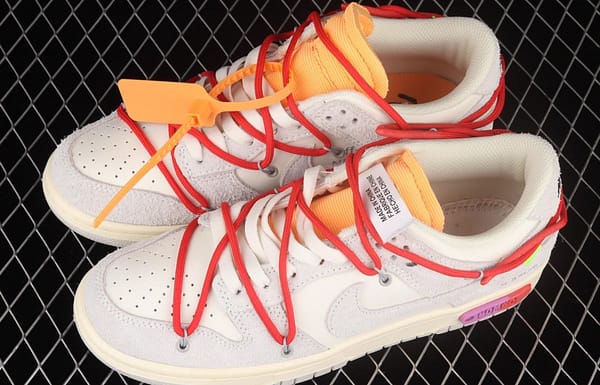 OFF-White x NIKE DUNK Low OW suede SB buckle rebound fashion casual board shoes DM0950-103 - Image 11