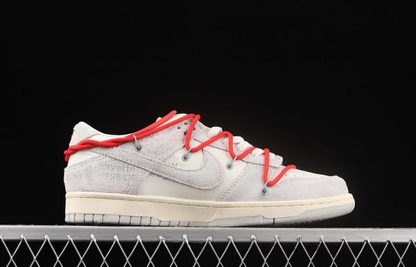 OFF-White x NIKE DUNK Low OW suede SB buckle rebound fashion casual board shoes DM0950-103 - Image 16
