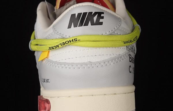 OFF-White x NIKE DUNK Low 04 of 50 OW Grey Leisure Sports Skateboard shoes DM1602-106 - Image 7