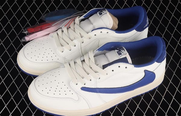 Travis Scott x Air Jordan 1 Low white and blue barbed low top cultural board shoes DM7866-166 - Image 10