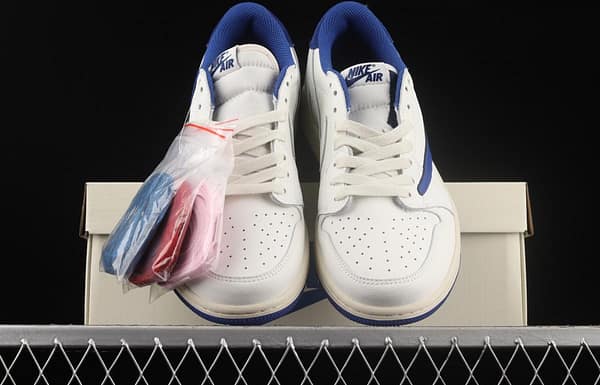 Travis Scott x Air Jordan 1 Low white and blue barbed low top cultural board shoes DM7866-166 - Image 12