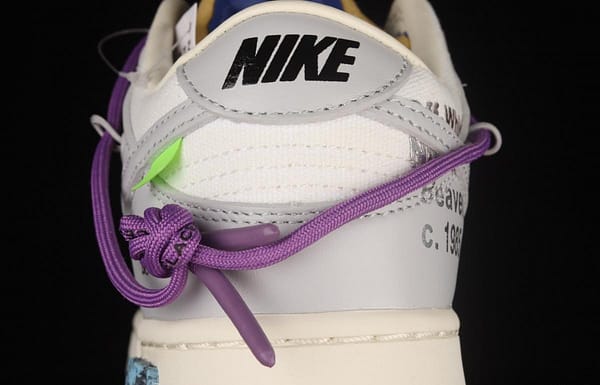OFF-White x NIKE DUNK Low OW gray SB buckle rebound fashion casual board shoes DM1602-107 - Image 6