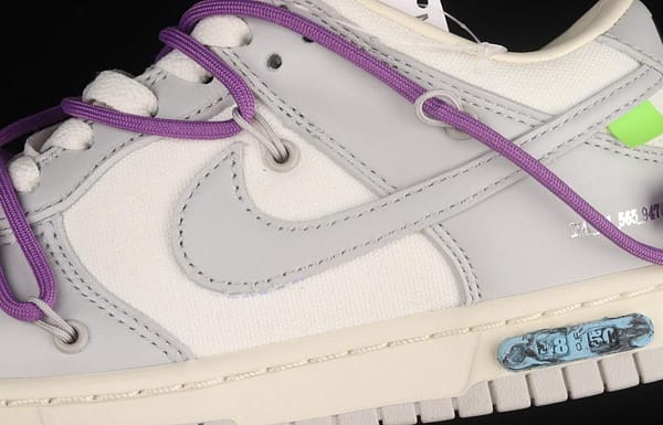 OFF-White x NIKE DUNK Low OW gray SB buckle rebound fashion casual board shoes DM1602-107 - Image 7
