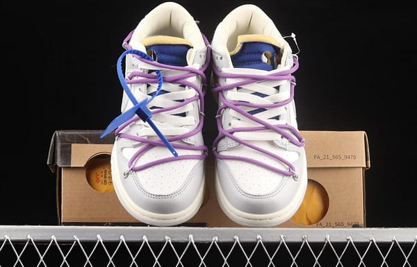 OFF-White x NIKE DUNK Low OW gray SB buckle rebound fashion casual board shoes DM1602-107 - Image 13