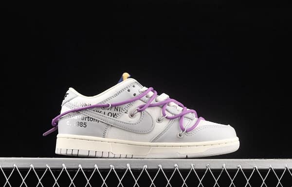 OFF-White x NIKE DUNK Low OW gray SB buckle rebound fashion casual board shoes DM1602-107 - Image 16