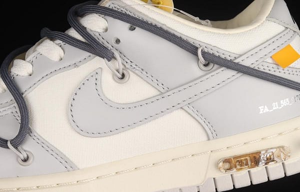 OFF-White x NIKE DUNK Low OW gray SB buckle rebound fashion casual board shoes DM1602-105 - Image 7