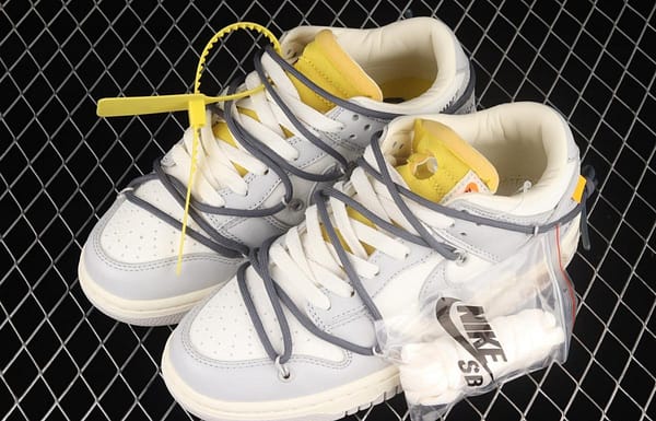 OFF-White x NIKE DUNK Low OW gray SB buckle rebound fashion casual board shoes DM1602-105 - Image 11
