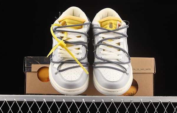 OFF-White x NIKE DUNK Low OW gray SB buckle rebound fashion casual board shoes DM1602-105 - Image 13