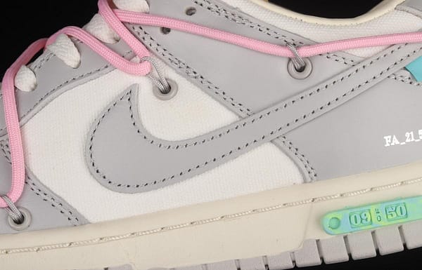 OFF-White x NIKE DUNK Low OW gray SB buckle rebound fashion casual board shoes DM1602-109 - Image 7