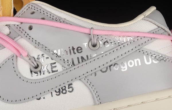 OFF-White x NIKE DUNK Low OW gray SB buckle rebound fashion casual board shoes DM1602-109 - Image 8
