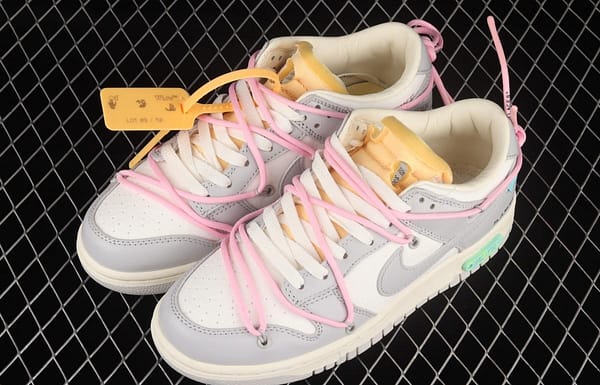 OFF-White x NIKE DUNK Low OW gray SB buckle rebound fashion casual board shoes DM1602-109 - Image 11