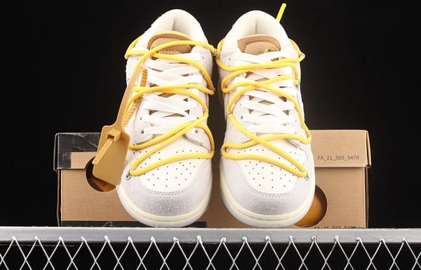 OFF-White x NIKE DUNK Low OW white gray leisure sports skateboard shoes DJ0950-109 - Image 13