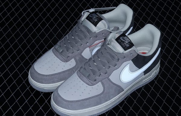 NIKE Air Force 11607 Low white and gray stitched suede color matching low-top casual board shoes DW0831-896 - Image 2