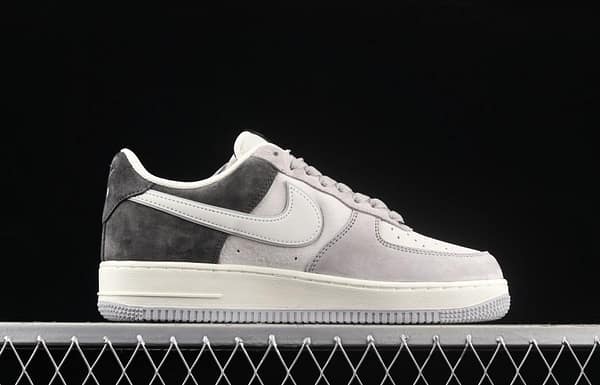 NIKE Air Force 11607 Low white and gray stitched suede color matching low-top casual board shoes DW0831-896 - Image 16