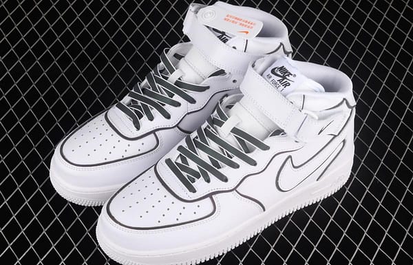 NIKE Air Force 1' 07 Mid laser white 3M reflective medium-help leisure sports board shoes 368742-810 - Image 11