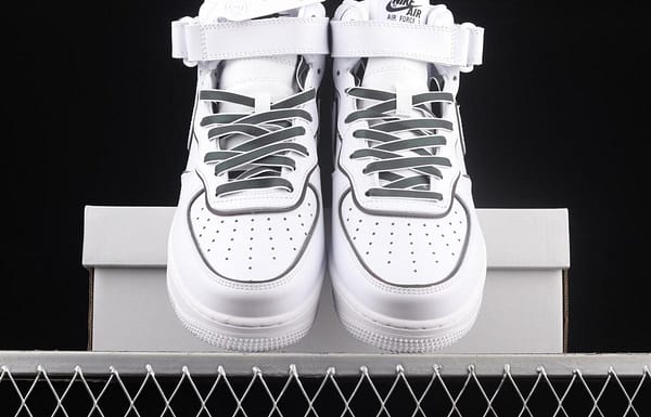 NIKE Air Force 1' 07 Mid laser white 3M reflective medium-help leisure sports board shoes 368742-810 - Image 13