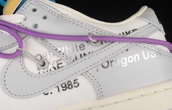 OFF-White x NIKE DUNK Low OW gray SB buckle rebound fashion casual board shoes DM1602-125 - Image 6
