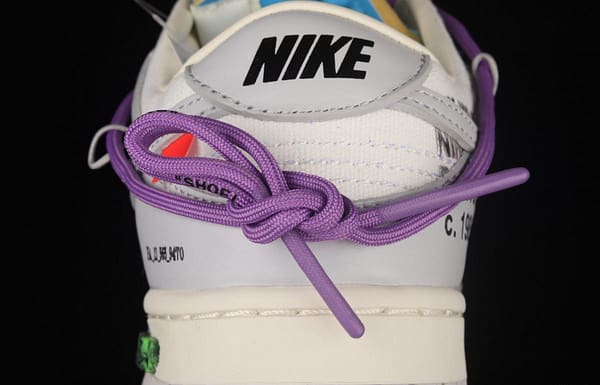 OFF-White x NIKE DUNK Low OW gray SB buckle rebound fashion casual board shoes DM1602-125 - Image 7