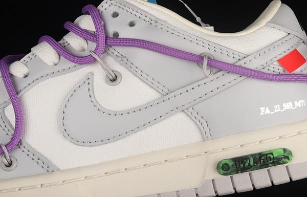 OFF-White x NIKE DUNK Low OW gray SB buckle rebound fashion casual board shoes DM1602-125 - Image 8