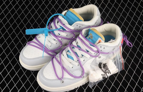 OFF-White x NIKE DUNK Low OW gray SB buckle rebound fashion casual board shoes DM1602-125 - Image 11