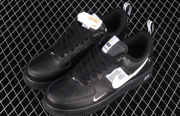 NIKE Air Force 1 Low black and white simple edition OW letter low top casual board shoes AJ7747-001 - Image 11