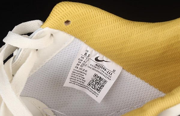 NIKE Air Force 1x07 Low white, yellow and black hook low-top casual board shoes AQ2288-111, - Image 5