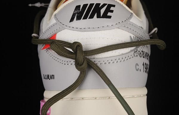 OFF-White x NIKE DUNK Low OW gray SB buckle rebound fashion casual board shoes DM1602-124 - Image 6