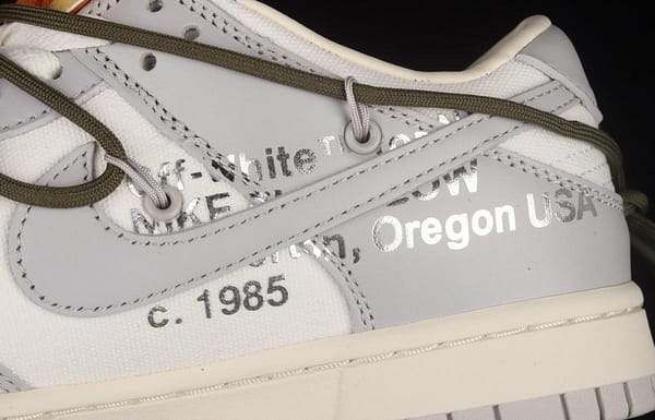 OFF-White x NIKE DUNK Low OW gray SB buckle rebound fashion casual board shoes DM1602-124 - Image 7