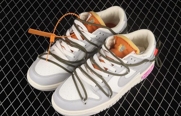 OFF-White x NIKE DUNK Low OW gray SB buckle rebound fashion casual board shoes DM1602-124 - Image 11
