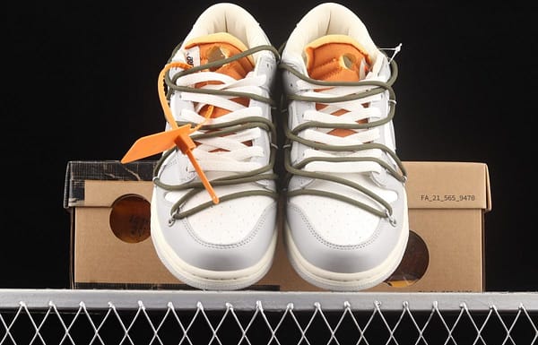 OFF-White x NIKE DUNK Low OW gray SB buckle rebound fashion casual board shoes DM1602-124 - Image 13