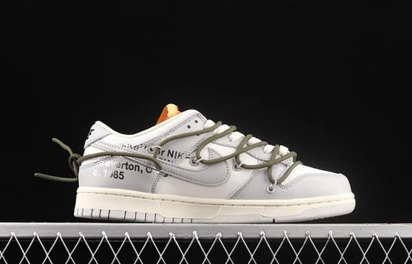 OFF-White x NIKE DUNK Low OW gray SB buckle rebound fashion casual board shoes DM1602-124 - Image 16