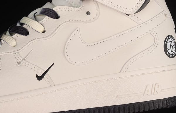 NIKE Air Force 1x 07 Mid rice black and white Brooklyn Nets city limited casual board shoes NT2969-013 - Image 7