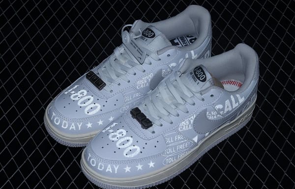 NIKE Air Force 11607 Premium Toll Free white gray low-top casual board shoes CJ1631-100 - Image 10