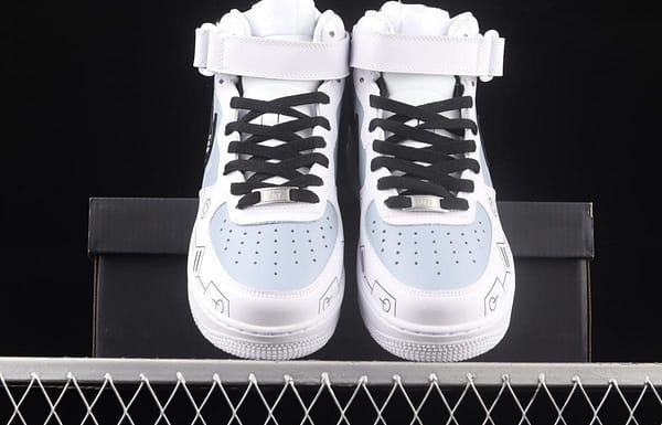 NIKE Air Force 11607 Mid PS5 video game theme black and white gray glossy shoes body upper casual board shoes CW2288-115 - Image 12