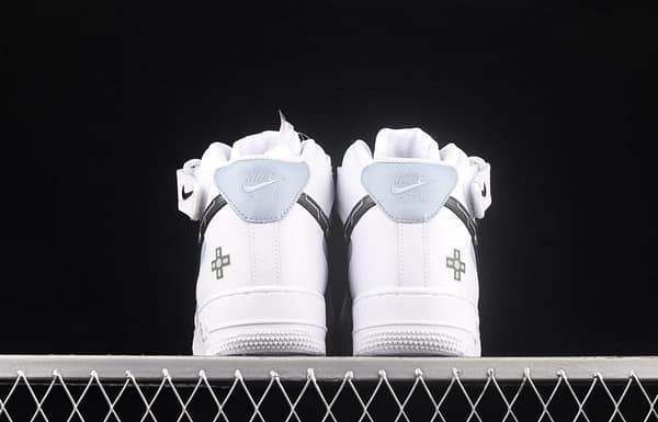 NIKE Air Force 11607 Mid PS5 video game theme black and white gray glossy shoes body upper casual board shoes CW2288-115 - Image 13