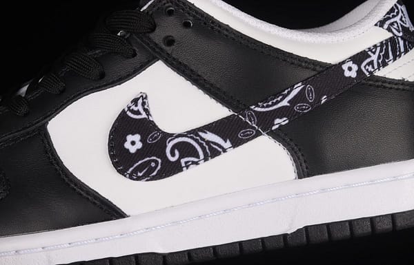 NIKE SB DUNK Low Black Paisley black and white cashew flower SB rebound fashion casual board shoes DH4401-100 - Image 7