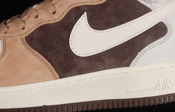 NIKE Air Force 11607 Mid coffee bean color suede medium top casual board shoes AL6896-556 - Image 7