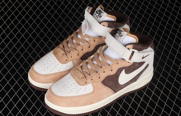 NIKE Air Force 11607 Mid coffee bean color suede medium top casual board shoes AL6896-556 - Image 10