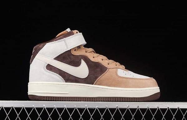NIKE Air Force 11607 Mid coffee bean color suede medium top casual board shoes AL6896-556 - Image 15