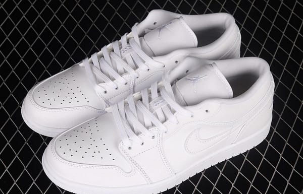 Air Jordan 1 Low pure white low-top cultural basketball shoes 553558-130 - Image 10