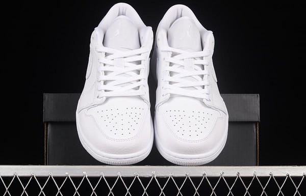 Air Jordan 1 Low pure white low-top cultural basketball shoes 553558-130 - Image 12