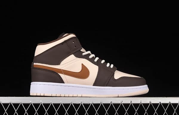 Air Jordan 1 Mid beige brown vintage basketball shoes DO6699-200 - Image 15