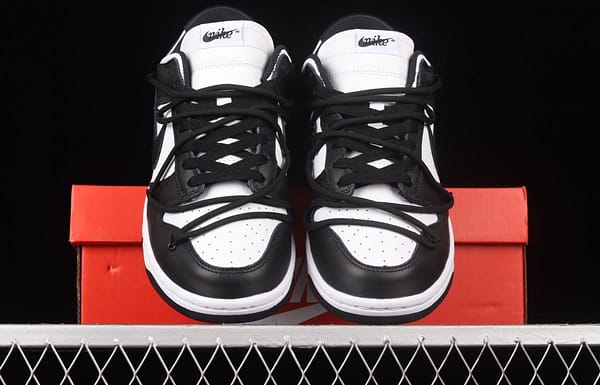 NIKE SB DUNK Low Lot Black/White leather black and white panda tied rope dunk series low side leisure sports board shoes CT0856-103 - Image 12