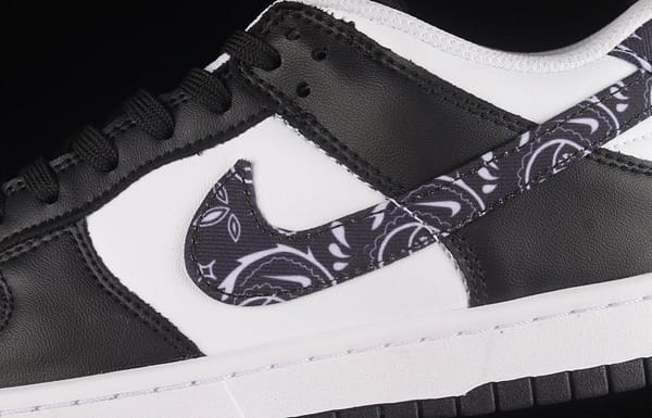 NIKE SB DUNK Low Black Paisley black and white panda cashew flower SB buckle rebound fashion casual board shoes DH4401-100 - Image 7
