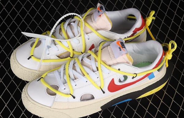 OFF-White x NIKE Blazer Low co-branded deconstruction style trailblazer low upper shoes DH7863-100 - Image 10